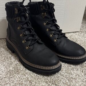 Women's Nautica US 10 Black Lace-Up Ankle Boots